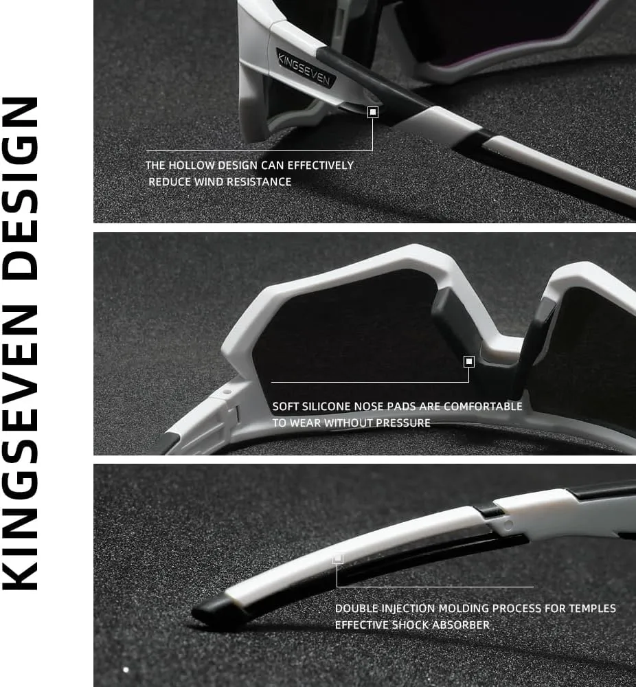KINGSEVEN Polarized Cycling Sunglasses Men Sports Sunglasses Mtb Bicycle Glasses UV400 Protection LS910