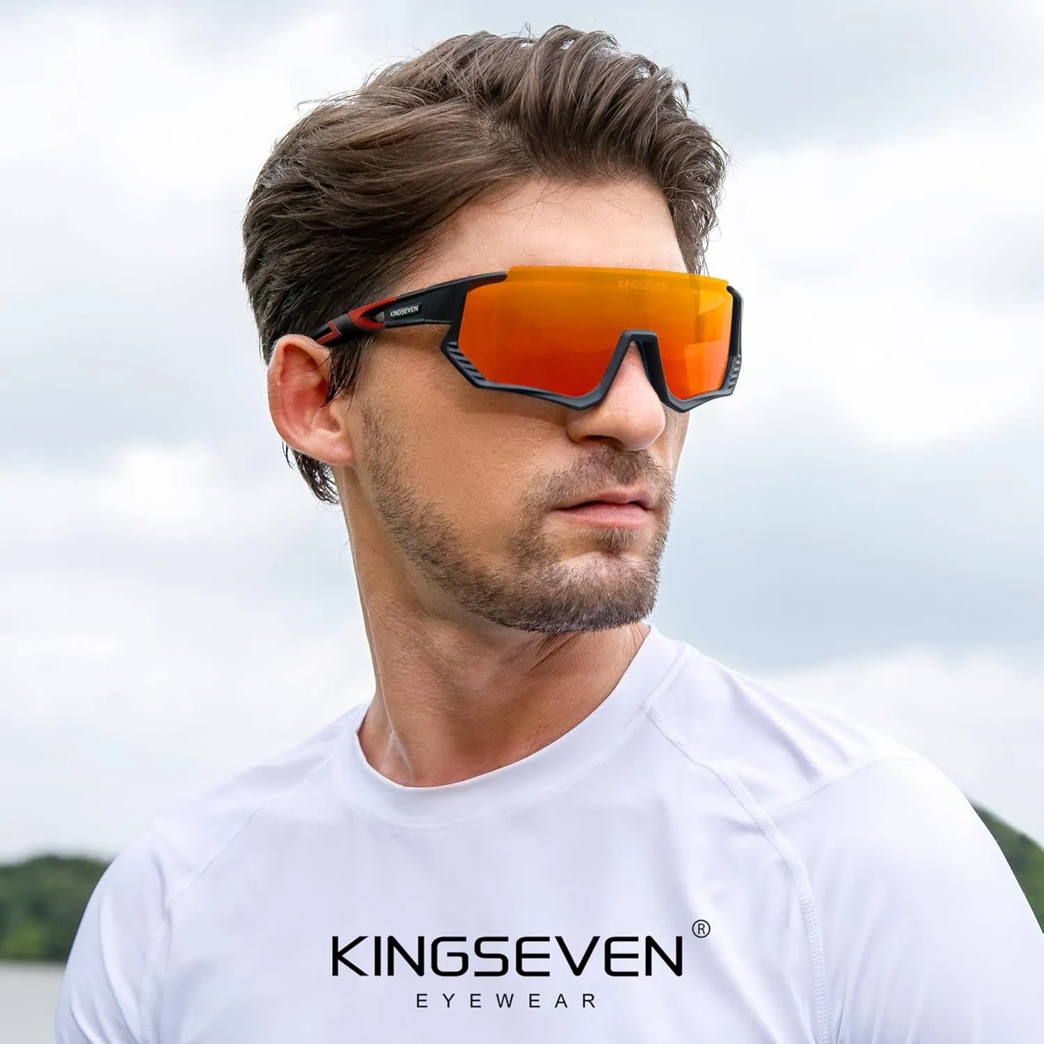 KINGSEVEN Polarized Cycling Sunglasses Men Sports Sunglasses Mtb Bicycle Glasses UV400 Protection LS910