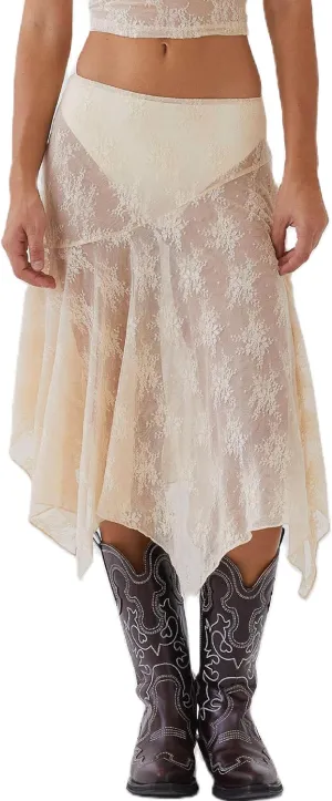 KMBANGI Women’s Mesh Lace Long Skirt Asymmetrical Layered Ruffle Maxi Skirts Flowy Y2k See Through Midi Skirt Summer