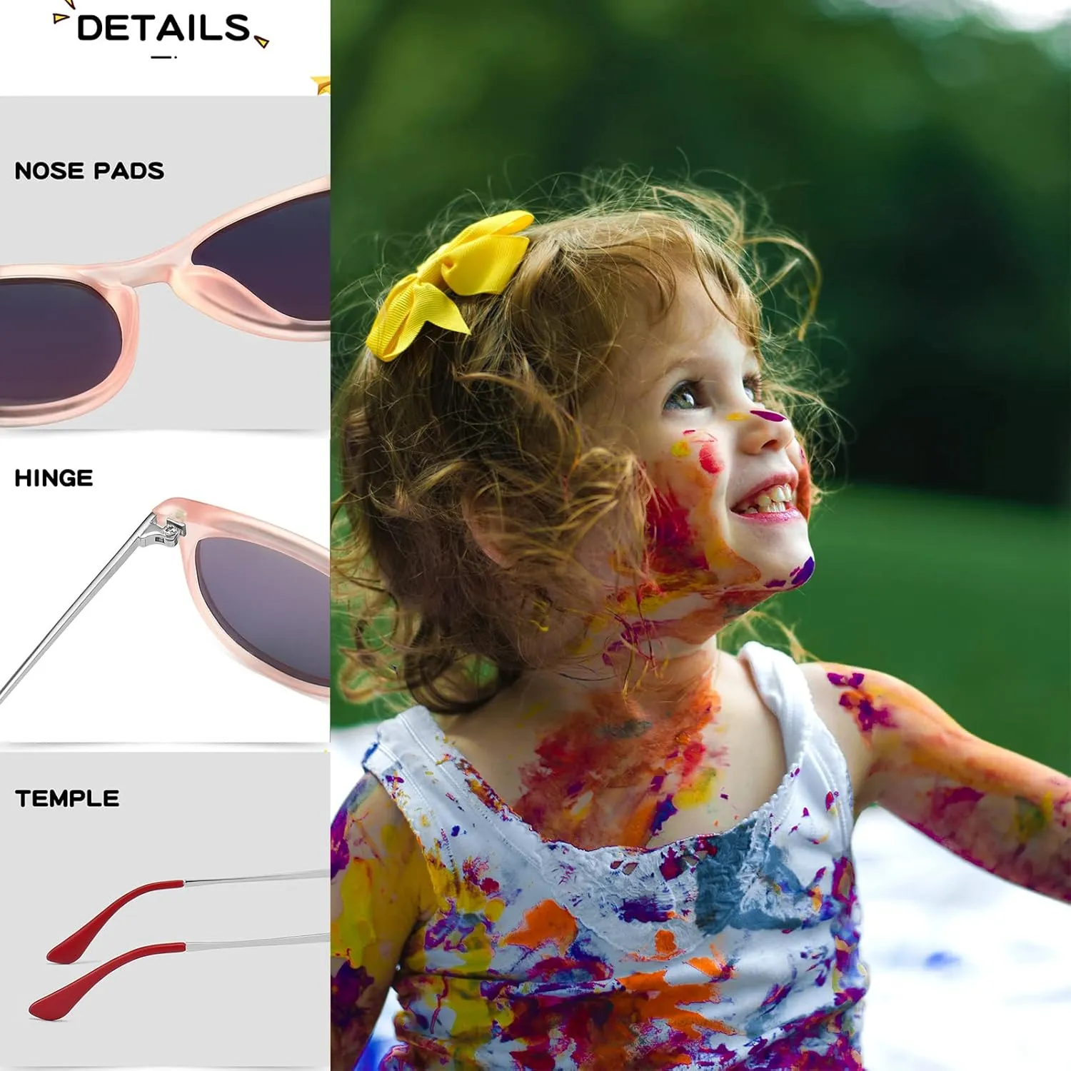 Kursan Polarized Kids Sunglasses for Girls Boys Mirrored Lens Vintage Sun Glasses Shades Age 3-9, 100% UV Protection