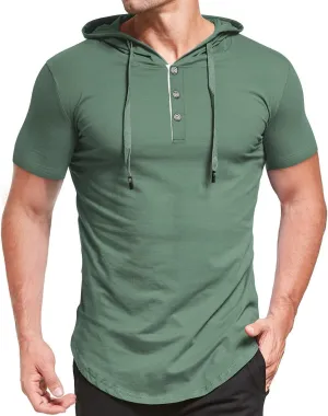 KUYIGO Men's S-5X Short&Long Sleeve Athletic Casual Plus Size Hoodies Sport Sweatshirt Hooded T-Shirts