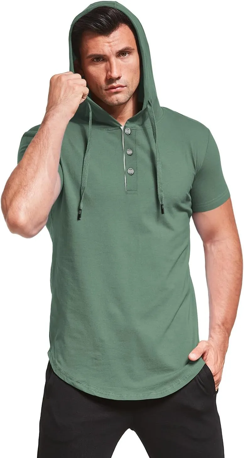 KUYIGO Men's S-5X Short&Long Sleeve Athletic Casual Plus Size Hoodies Sport Sweatshirt Hooded T-Shirts