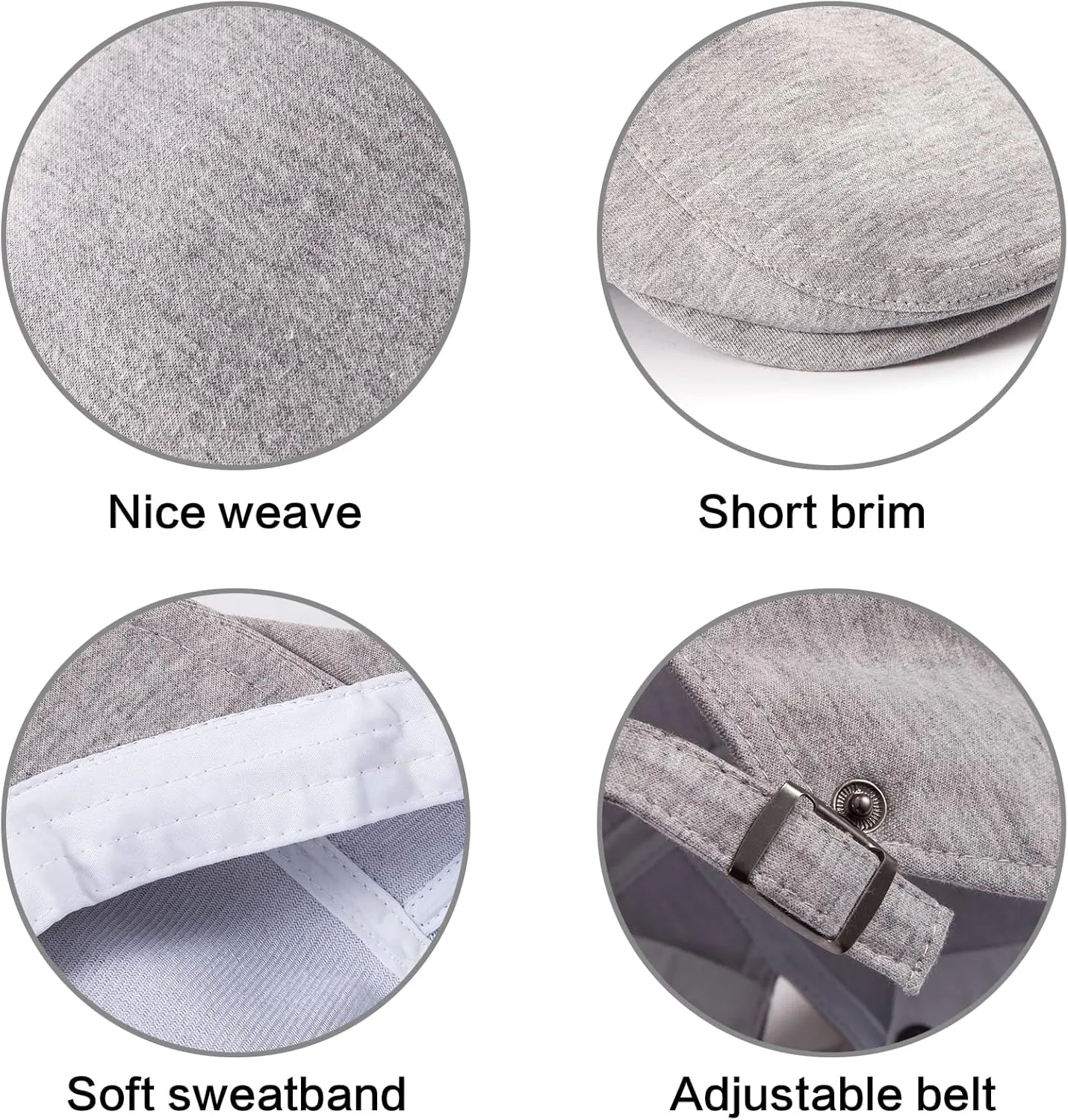 LADYBRO 2 Pack Newsboy Hats for Men Scally Flat Cap for Summer Mesh Solid Adjustable