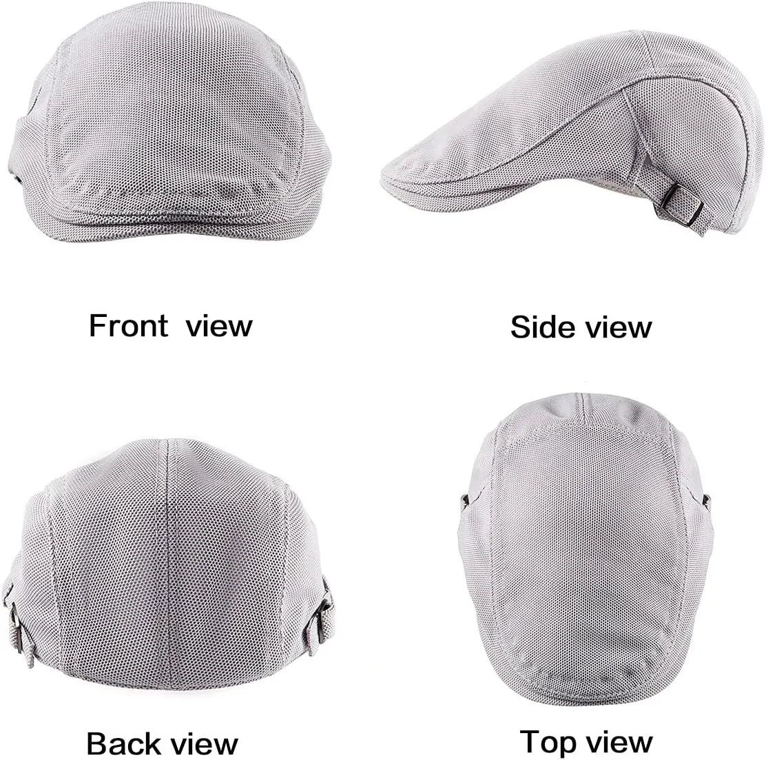 LADYBRO 2 Pack Newsboy Hats for Men Scally Flat Cap for Summer Mesh Solid Adjustable
