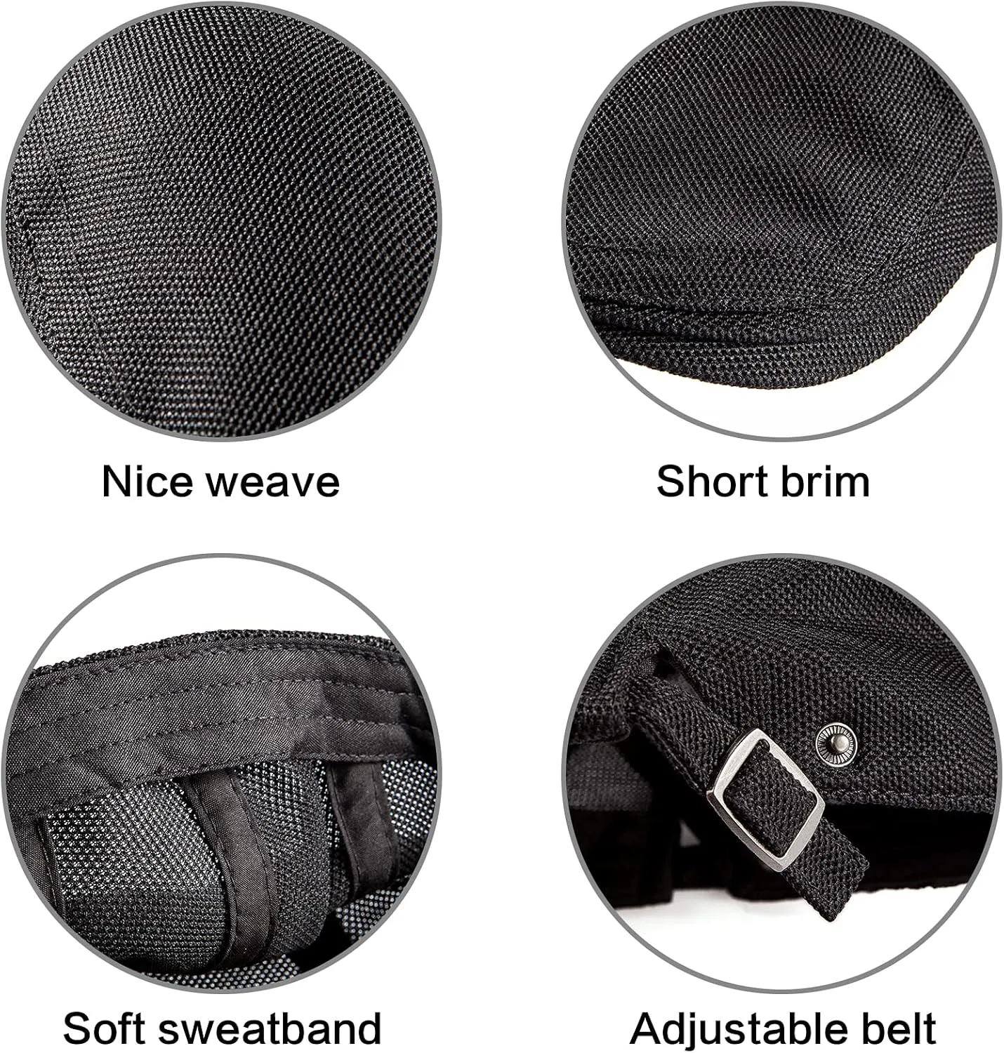 LADYBRO 2 Pack Newsboy Hats for Men Scally Flat Cap for Summer Mesh Solid Adjustable