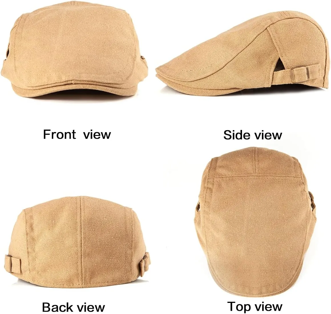 LADYBRO 2 Pack Newsboy Hats for Men Scally Flat Cap for Summer Mesh Solid Adjustable