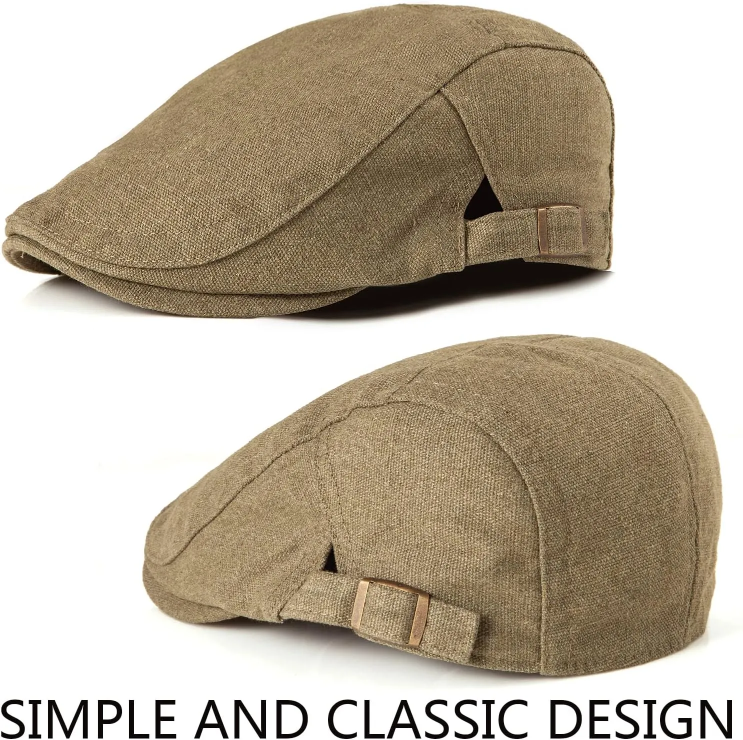 LADYBRO 2 Pack Newsboy Hats for Men Scally Flat Cap for Summer Mesh Solid Adjustable