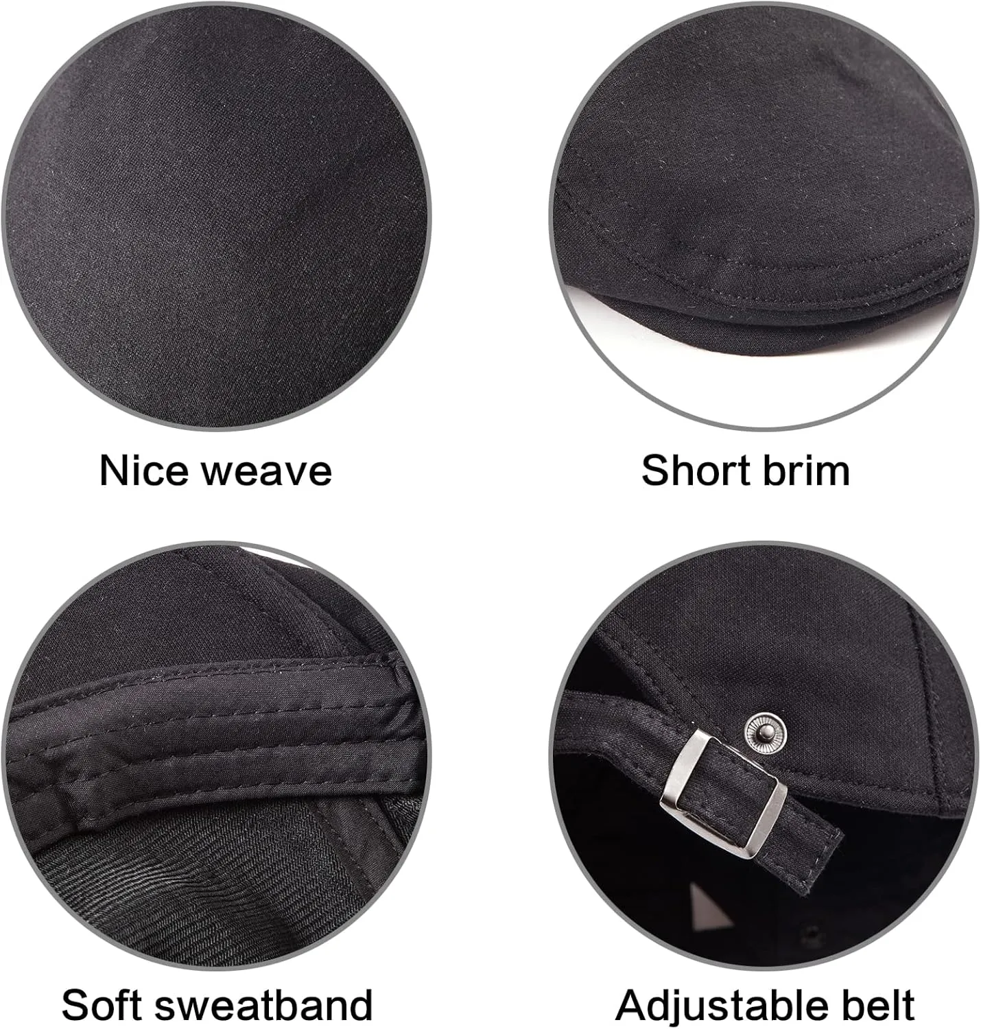 LADYBRO 2 Pack Newsboy Hats for Men Scally Flat Cap for Summer Mesh Solid Adjustable