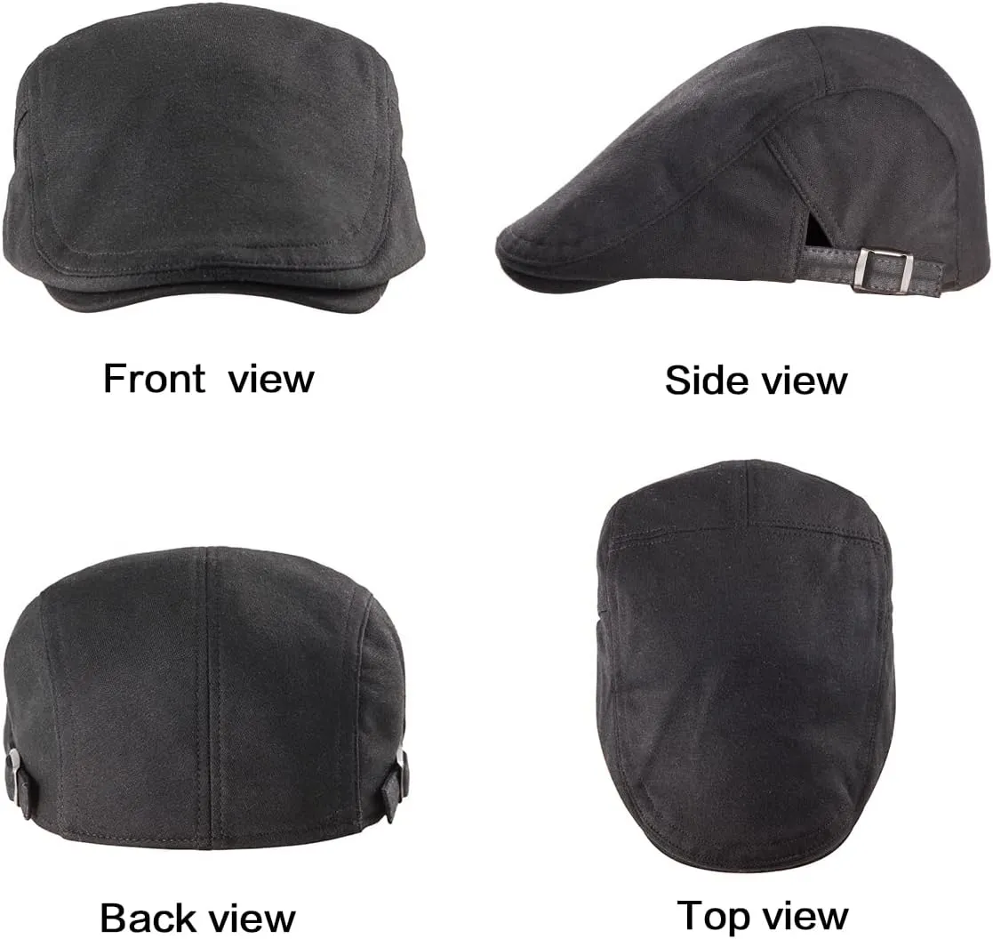 LADYBRO 2 Pack Newsboy Hats for Men Scally Flat Cap for Summer Mesh Solid Adjustable
