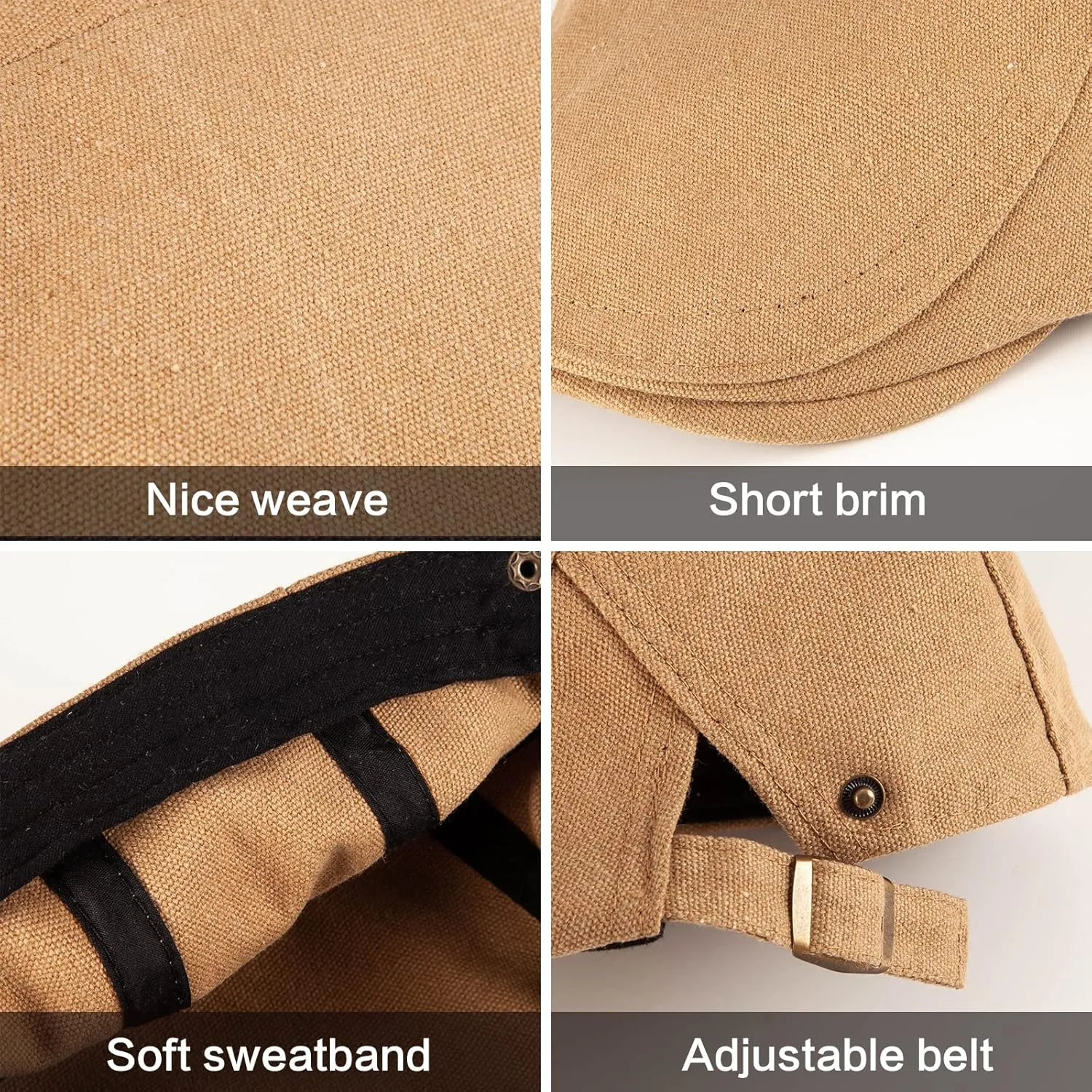 LADYBRO 2 Pack Newsboy Hats for Men Scally Flat Cap for Summer Mesh Solid Adjustable