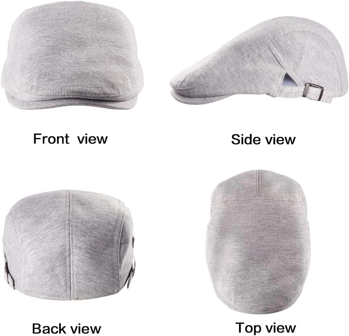 LADYBRO 2 Pack Newsboy Hats for Men Scally Flat Cap for Summer Mesh Solid Adjustable
