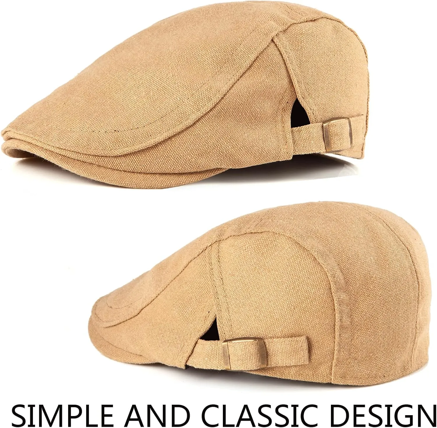 LADYBRO 2 Pack Newsboy Hats for Men Scally Flat Cap for Summer Mesh Solid Adjustable