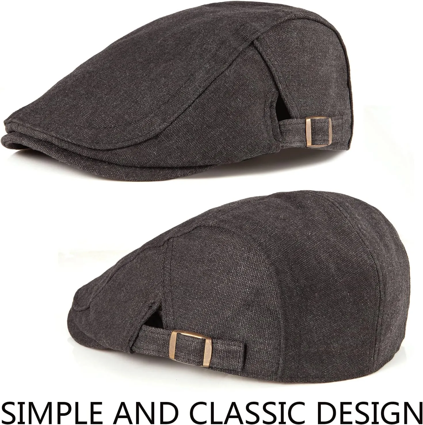 LADYBRO 2 Pack Newsboy Hats for Men Scally Flat Cap for Summer Mesh Solid Adjustable