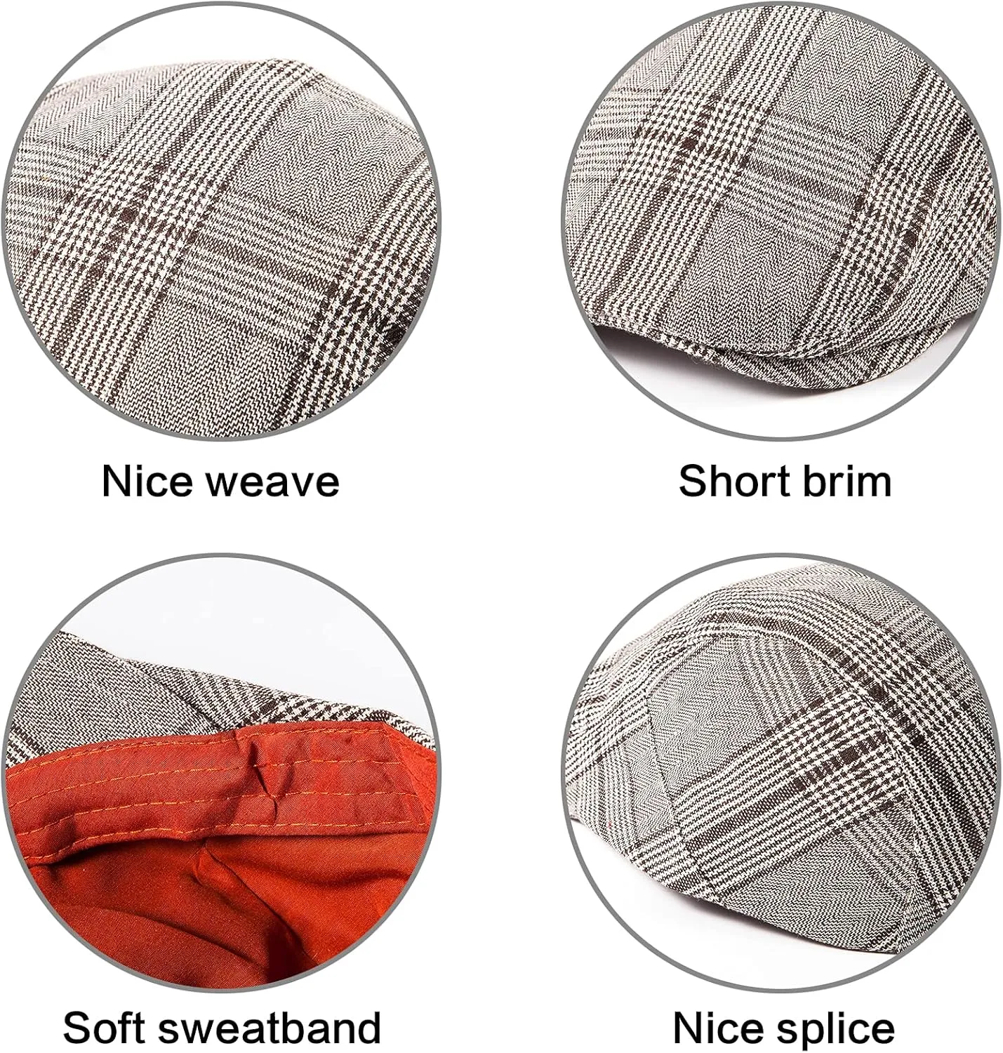LADYBRO 2Pack Unisex Flat Cap Newsboy Hats for Men Women, Summer Casual Adjustable