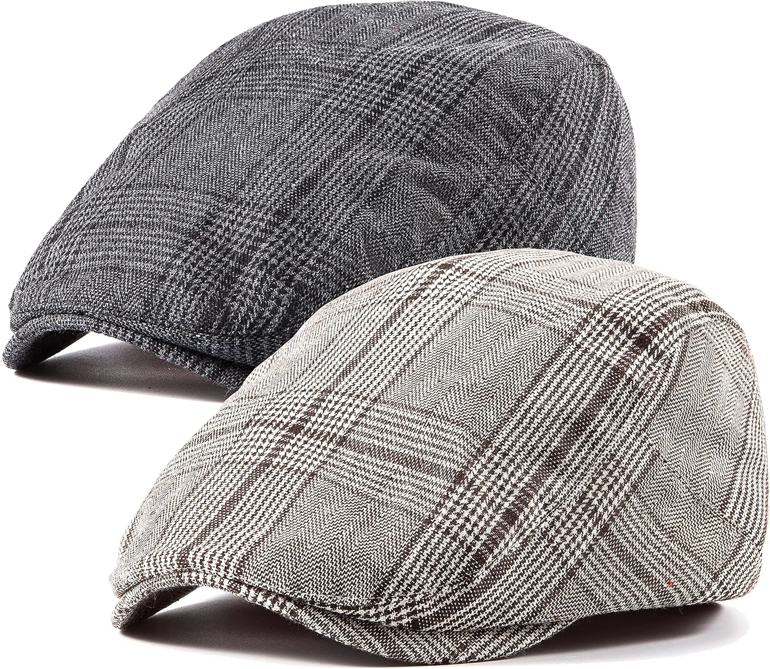 LADYBRO 2Pack Unisex Flat Cap Newsboy Hats for Men Women, Summer Casual Adjustable