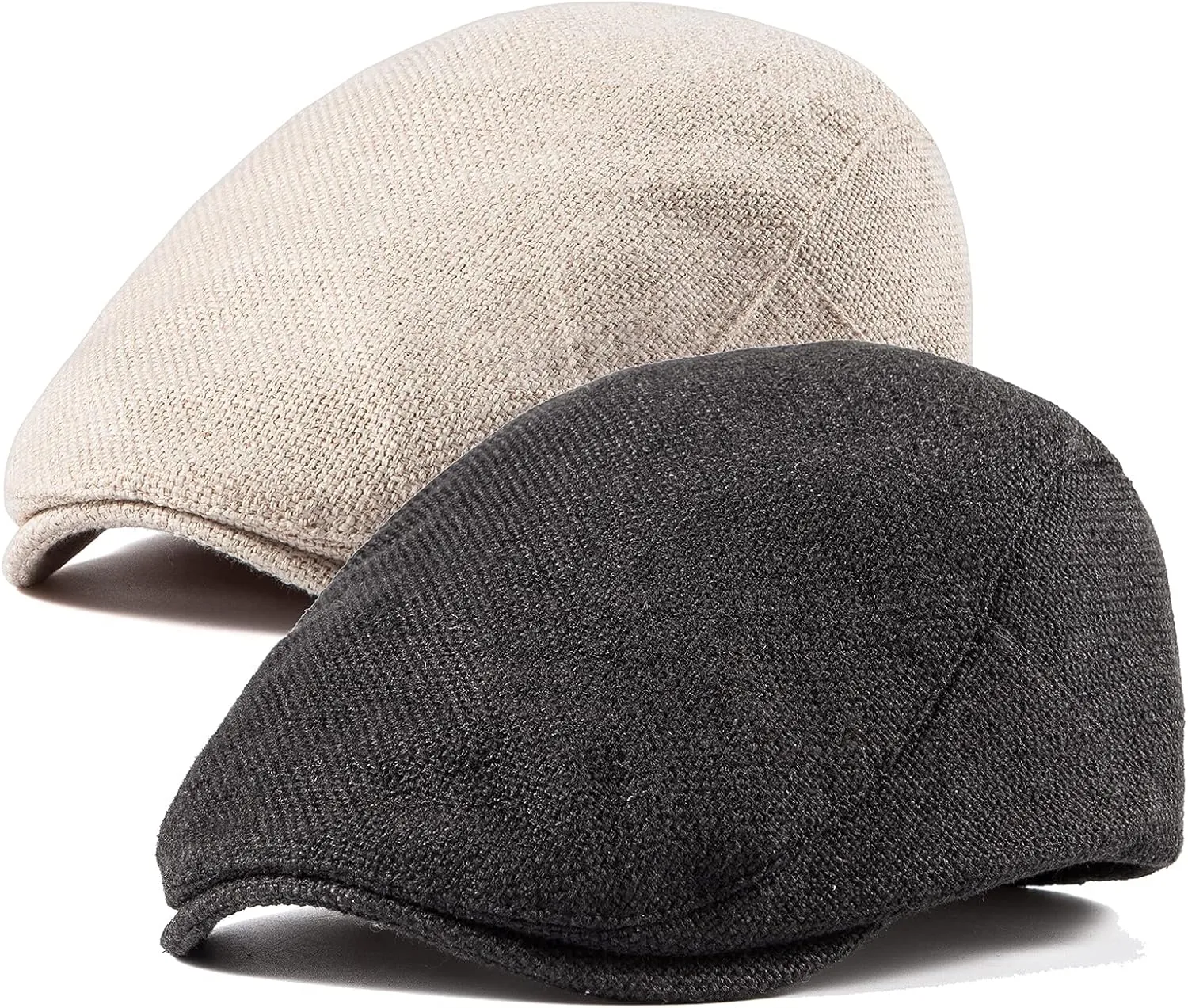 LADYBRO 2Pack Unisex Flat Cap Newsboy Hats for Men Women, Summer Casual Adjustable