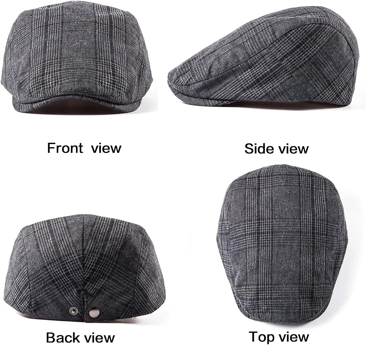 LADYBRO 2Pack Unisex Flat Cap Newsboy Hats for Men Women, Summer Casual Adjustable