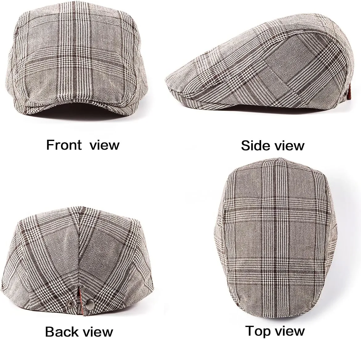 LADYBRO 2Pack Unisex Flat Cap Newsboy Hats for Men Women, Summer Casual Adjustable