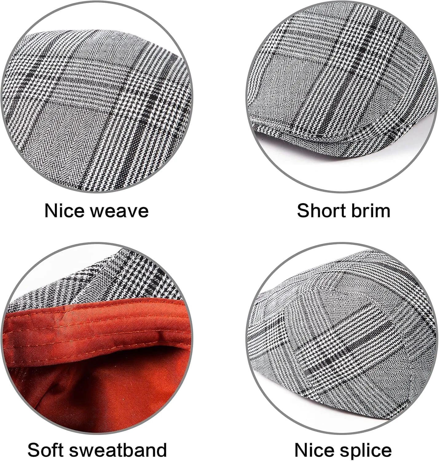 LADYBRO 2Pack Unisex Flat Cap Newsboy Hats for Men Women, Summer Casual Adjustable