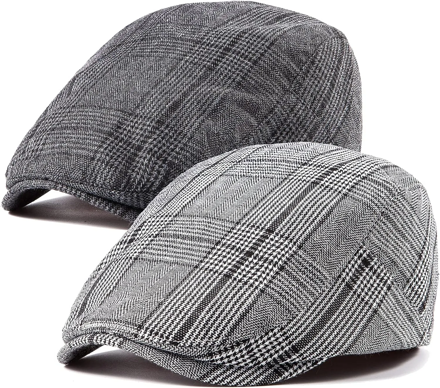 LADYBRO 2Pack Unisex Flat Cap Newsboy Hats for Men Women, Summer Casual Adjustable