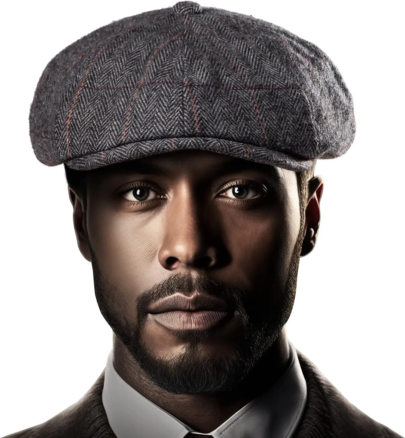 LADYBRO 8 Panel Newsboy Hats for Men Cap Cabbie Irish Adjustable Wool Blend Tweed Retro