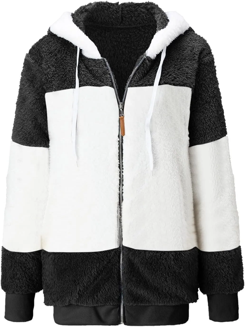 LCMTWX Winter Coats for Women 2023 Trendy Cute Hooded Pullover Sweatershirt Solid Artificial Full Zip Long Sleeve Casual
