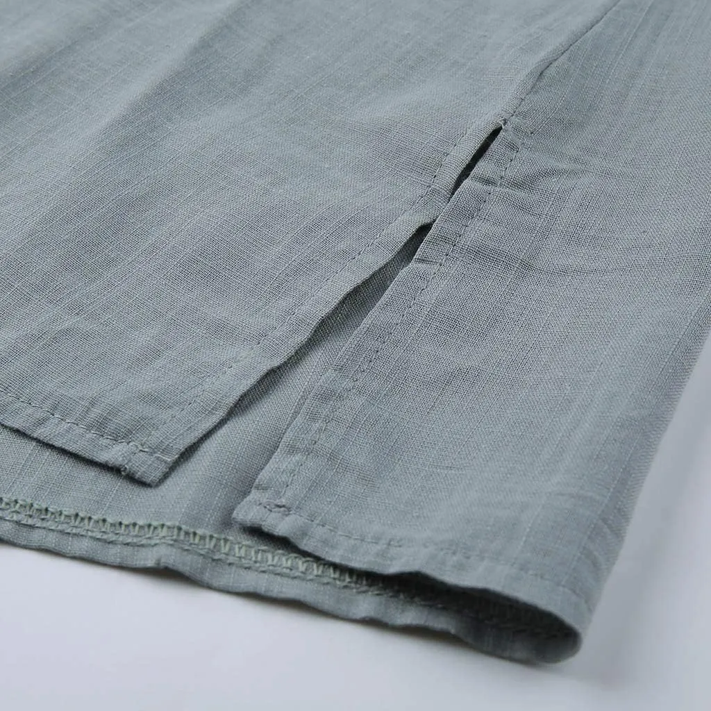 Linen Shirts for Women 3/4 Sleeve Crewneck Oversized T Shirts Loose Casual Blouses Lightweight Trendy Summer Tops