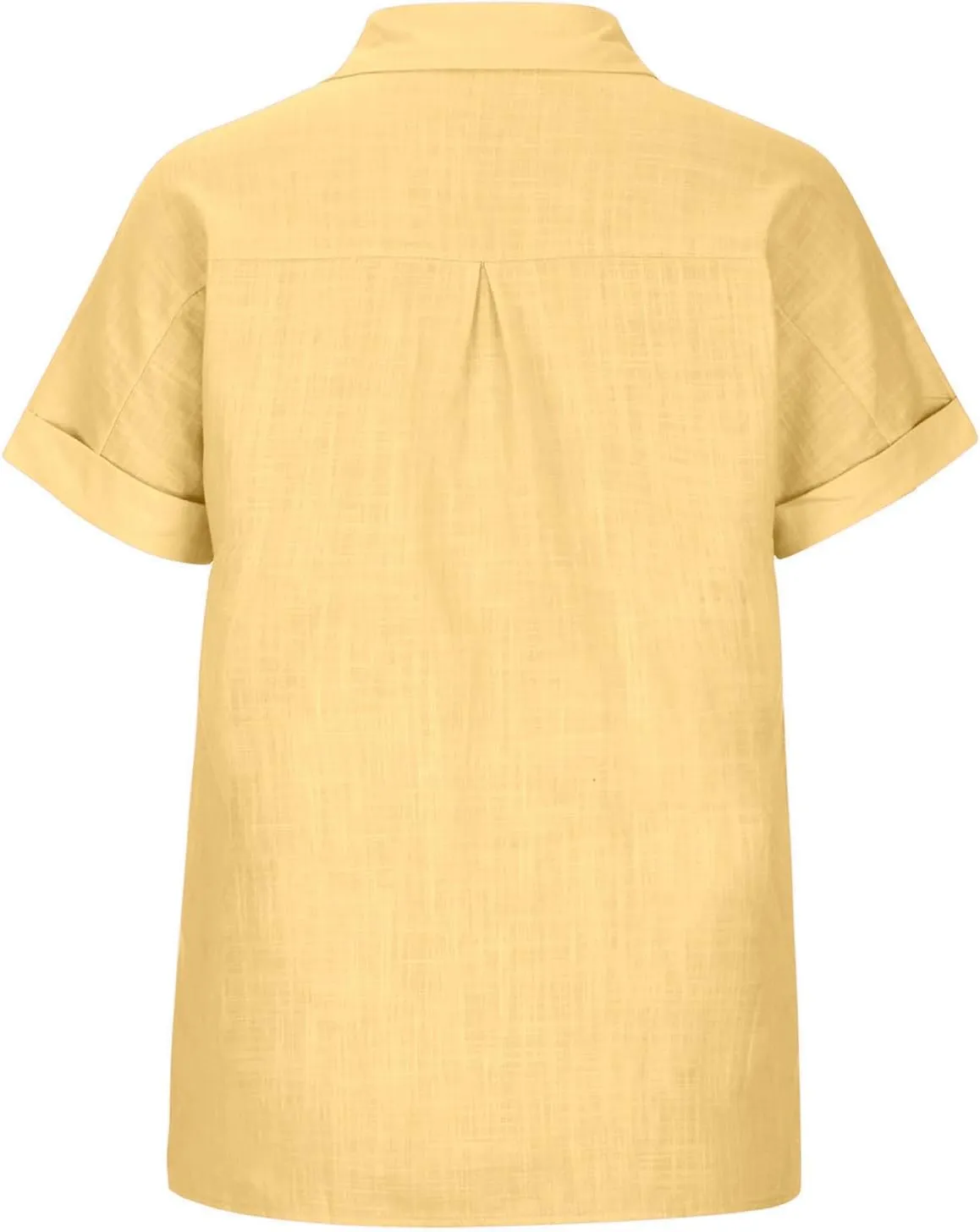 Linen Shirts for Women Short Sleeve Button Down Collared Tops Loose Fit Tunic Comfy Casual Summer Blouses Tshirt