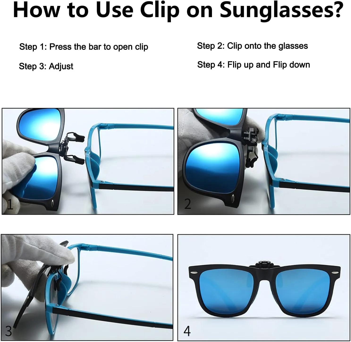 Long Keeper Kids Polarized Clip On Sunglasses Teen Boys Girls Square Flip Up Clip-on Sunglasses Over Glasses