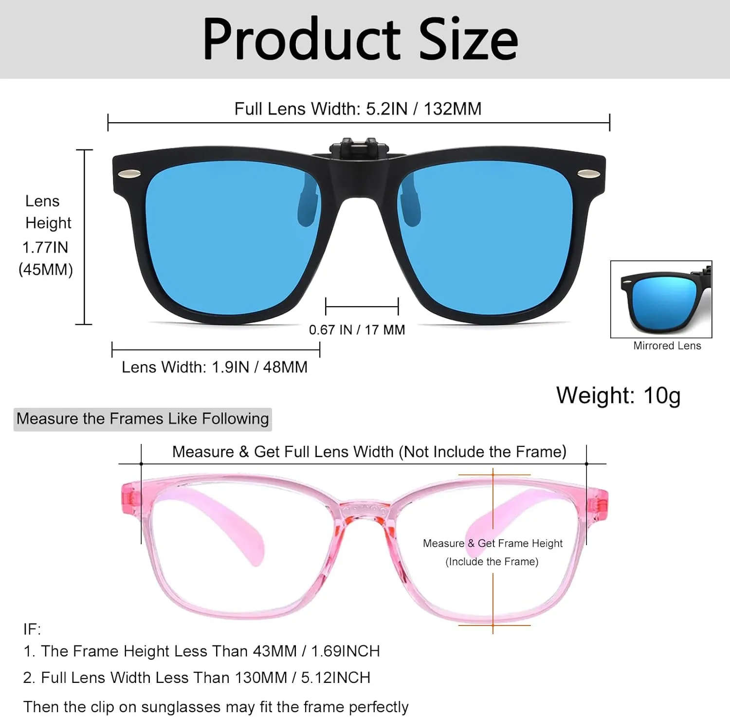 Long Keeper Kids Polarized Clip On Sunglasses Teen Boys Girls Square Flip Up Clip-on Sunglasses Over Glasses