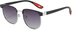 Long Keeper Polarized Sunglasses for Women Men Classic Semi Rimless Frame Sunglasses Unisex Half Frame Driving Sun Glasses
