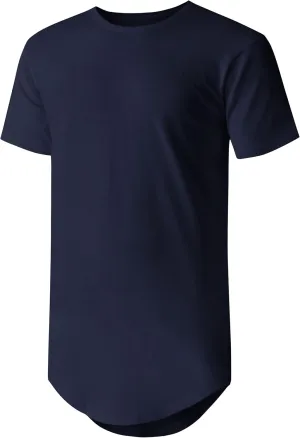 Ma Croix Mens Hipster T Shirts Hip Hop Longline Crewneck Casual Street Basic Big and Tall Tee
