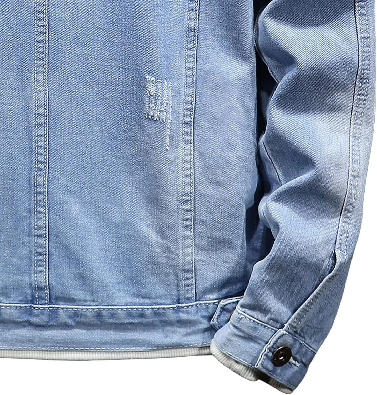 Man Long Sleeve Jackets Outerwear for Mens Turtle Neck Denim Western Ripped Cardigan Fall Winter 2025
