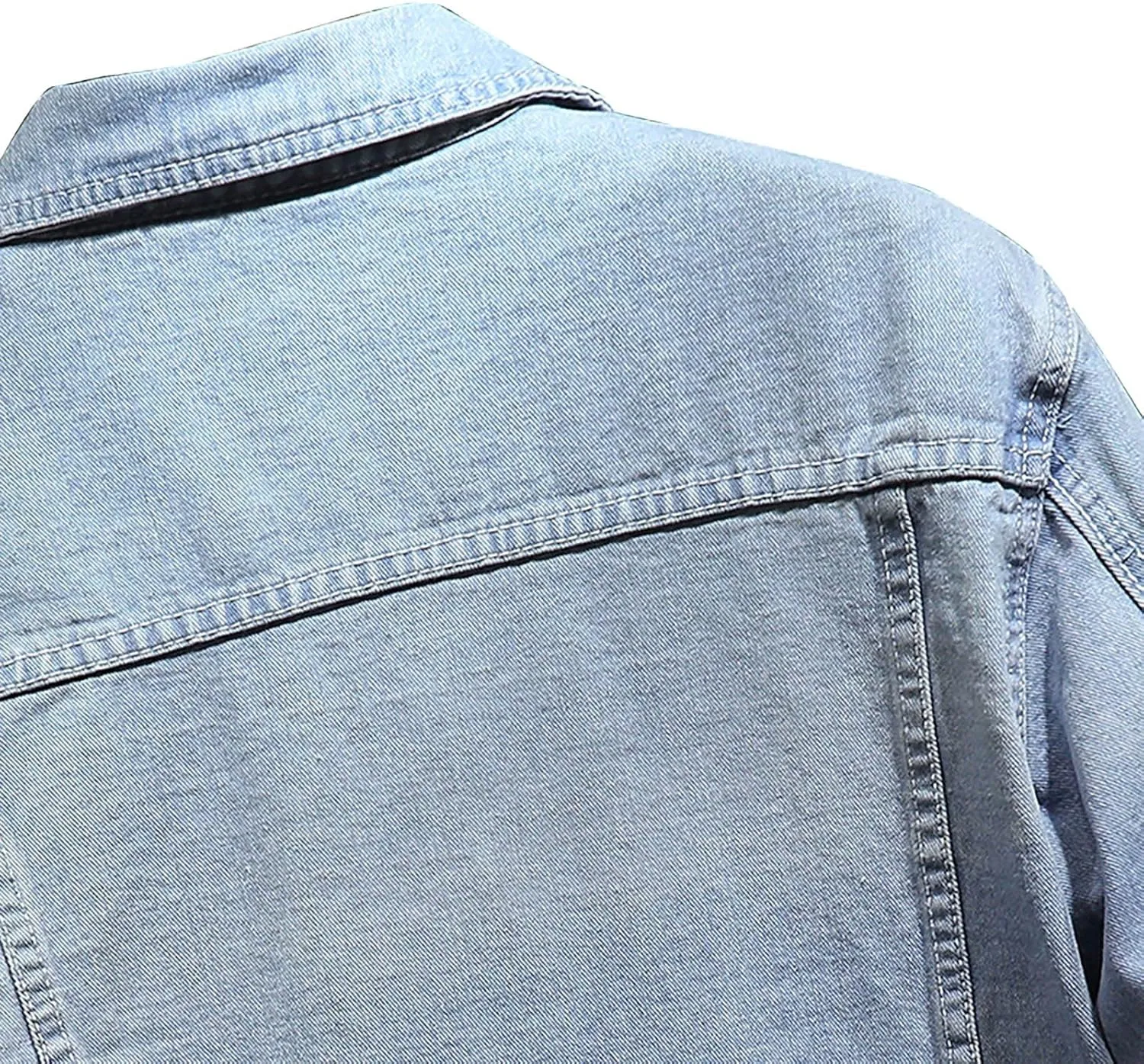 Man Long Sleeve Jackets Outerwear for Mens Turtle Neck Denim Western Ripped Cardigan Fall Winter 2025