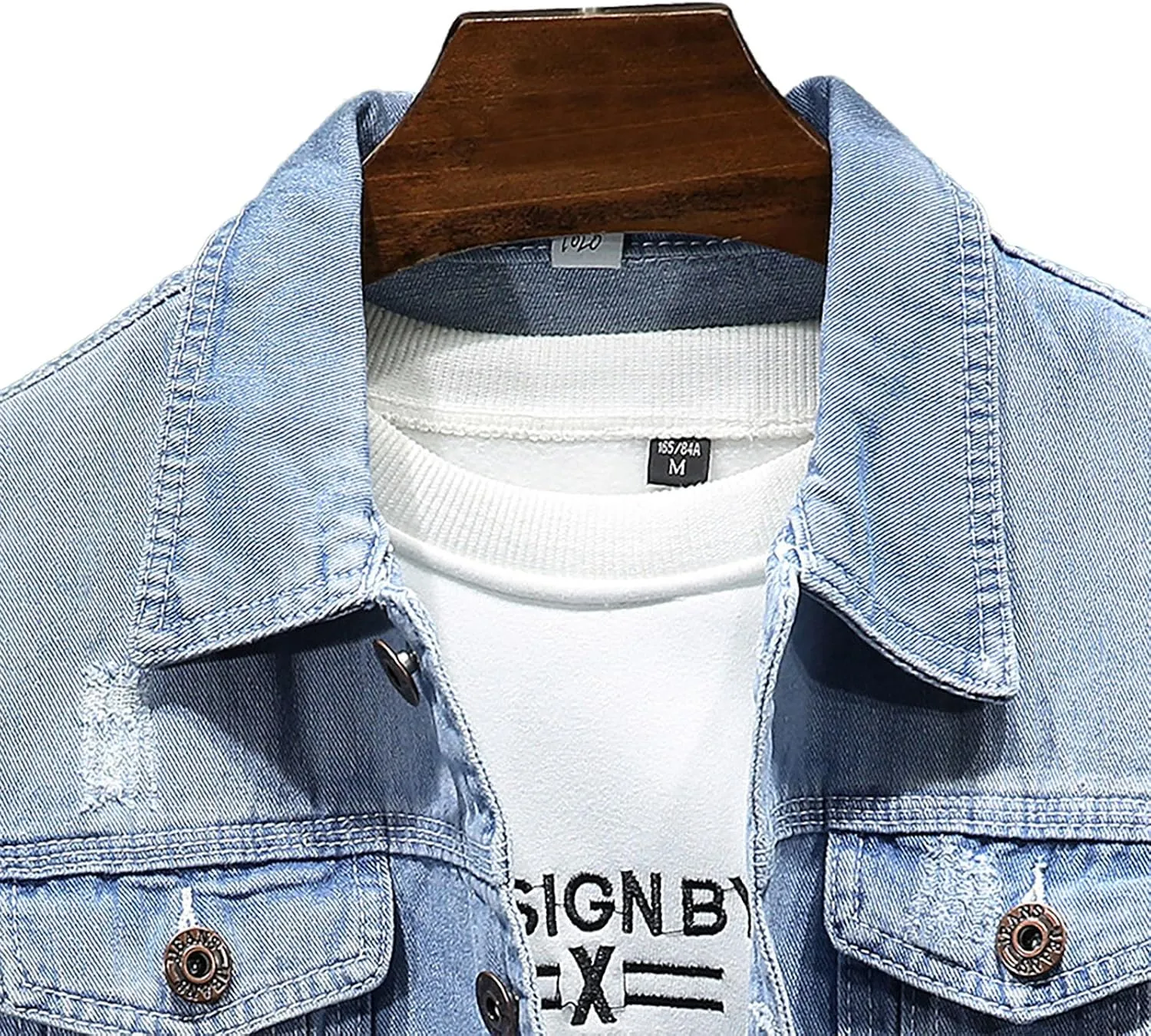 Man Long Sleeve Jackets Outerwear for Mens Turtle Neck Denim Western Ripped Cardigan Fall Winter 2025