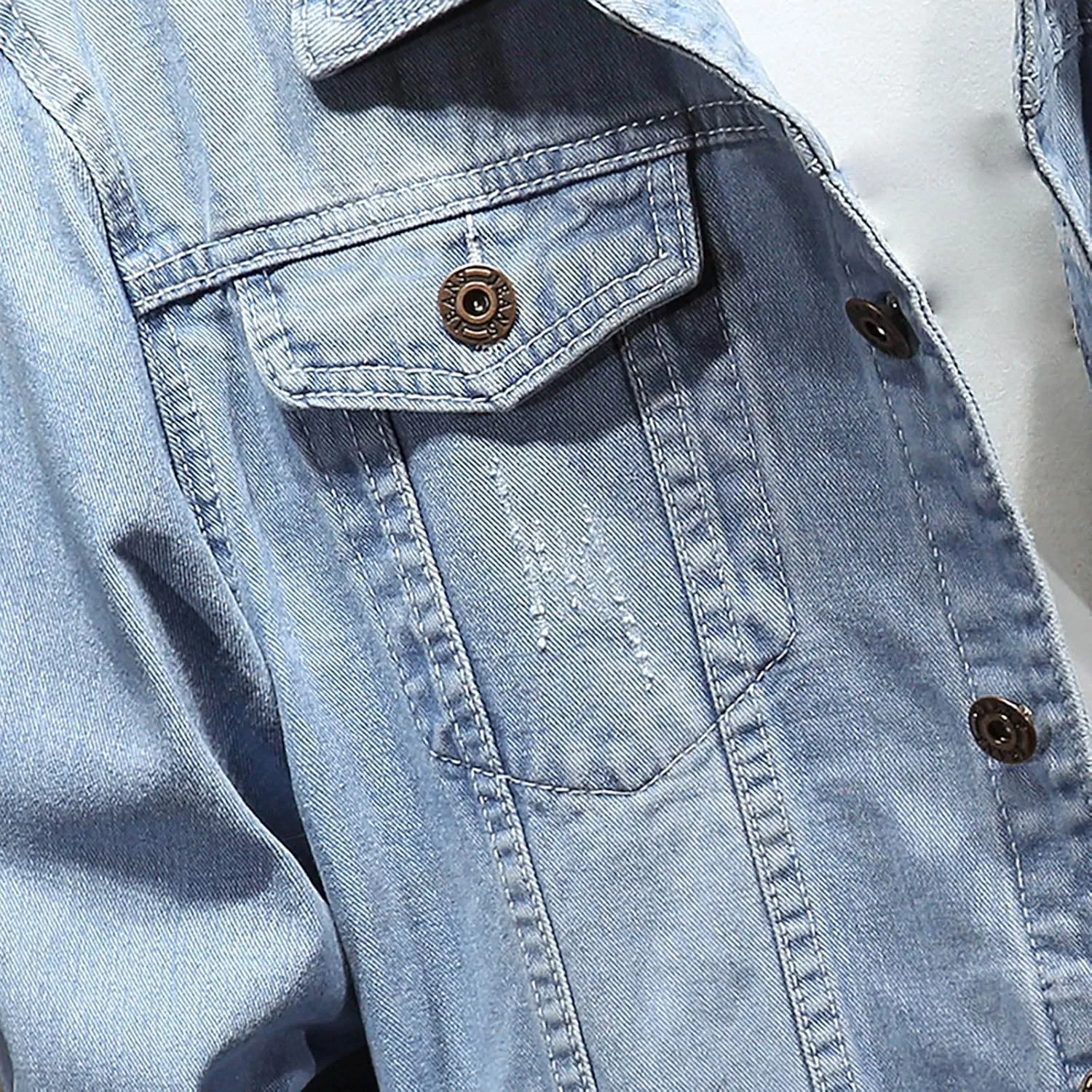 Man Long Sleeve Jackets Outerwear for Mens Turtle Neck Denim Western Ripped Cardigan Fall Winter 2025