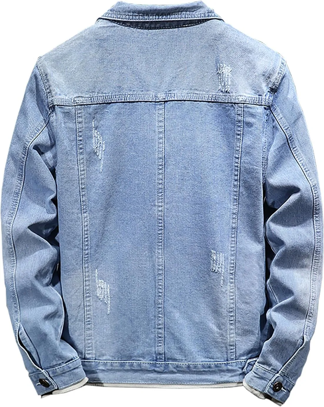 Man Long Sleeve Jackets Outerwear for Mens Turtle Neck Denim Western Ripped Cardigan Fall Winter 2025