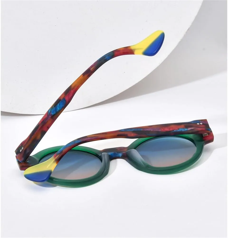 Matte Acetate Polarized Sunglasses UV400 Men Retro Big Circle Round Wide-Leg Sun Glasses Women Shades