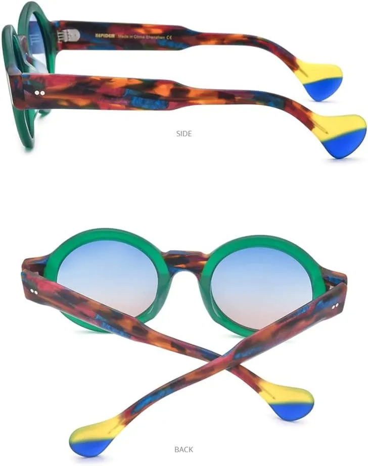 Matte Acetate Polarized Sunglasses UV400 Men Retro Big Circle Round Wide-Leg Sun Glasses Women Shades