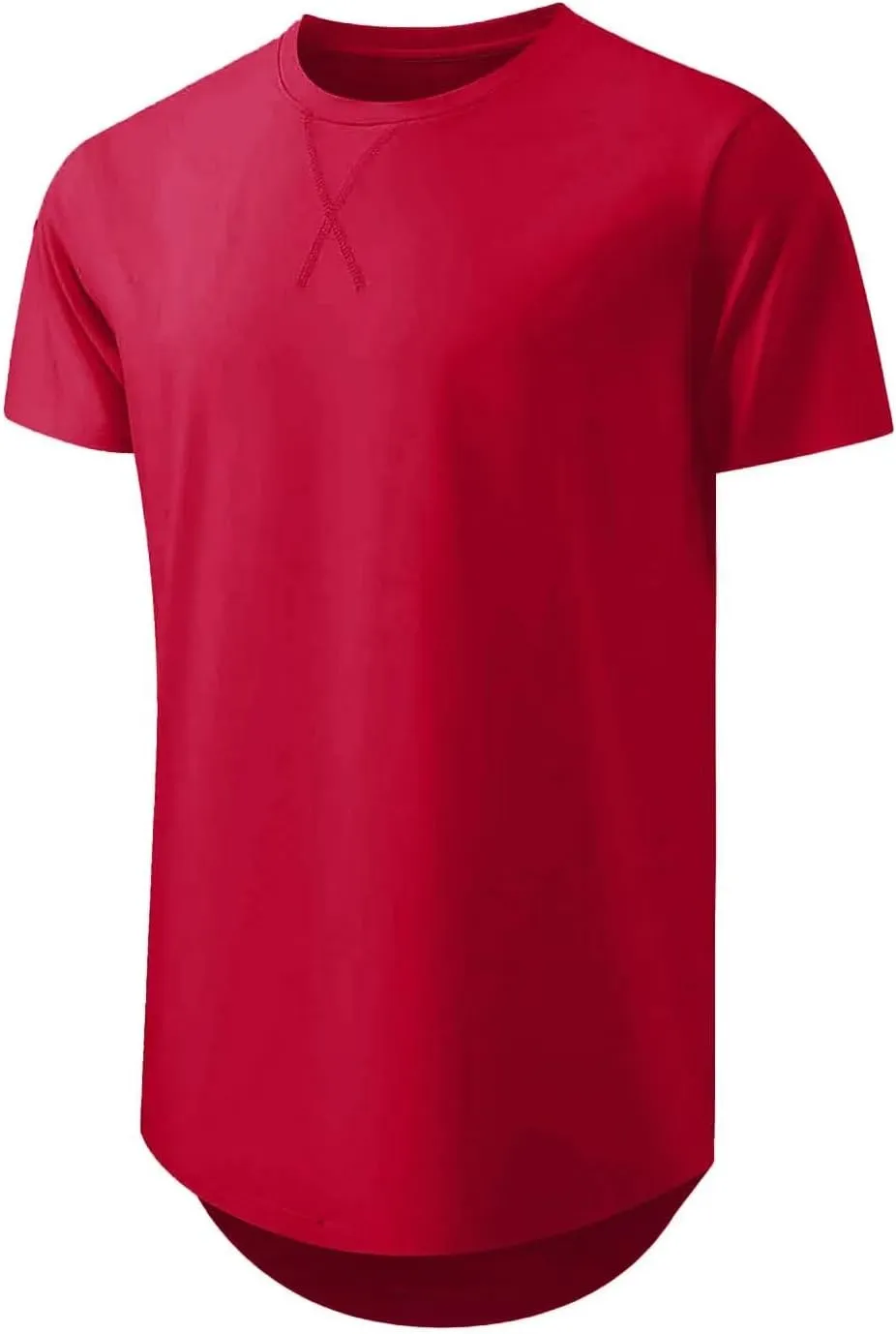 Mens 3 Pack Crewneck T-Shirts Short Sleeve Hipster Hip Hop Longline Classic Tee Tops