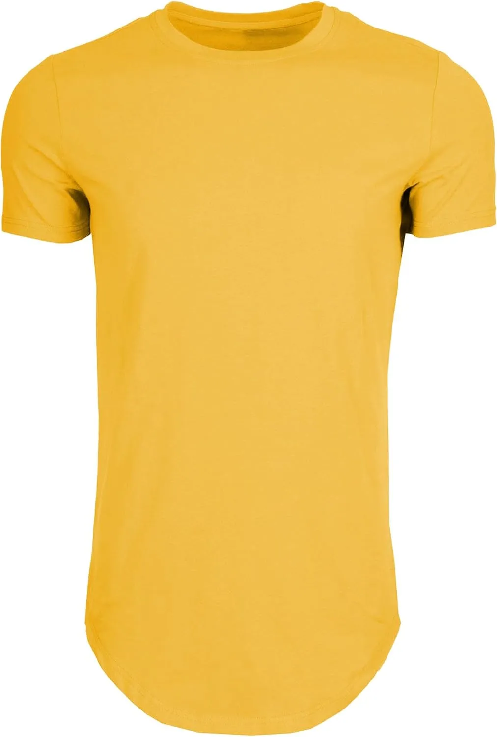 Men's Crew Neck Athletic Muscle T-Shirts Stretch Comfort Longline Tops Classic Casual Pullover Summer Tees