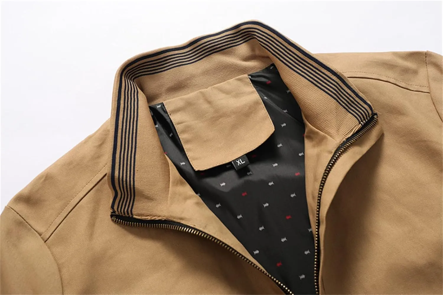 Mens Full Zip Lightweight Bomber Jacket Windbreaker Outerwear Active Coat Casual Slim Fit for Everyday Wear