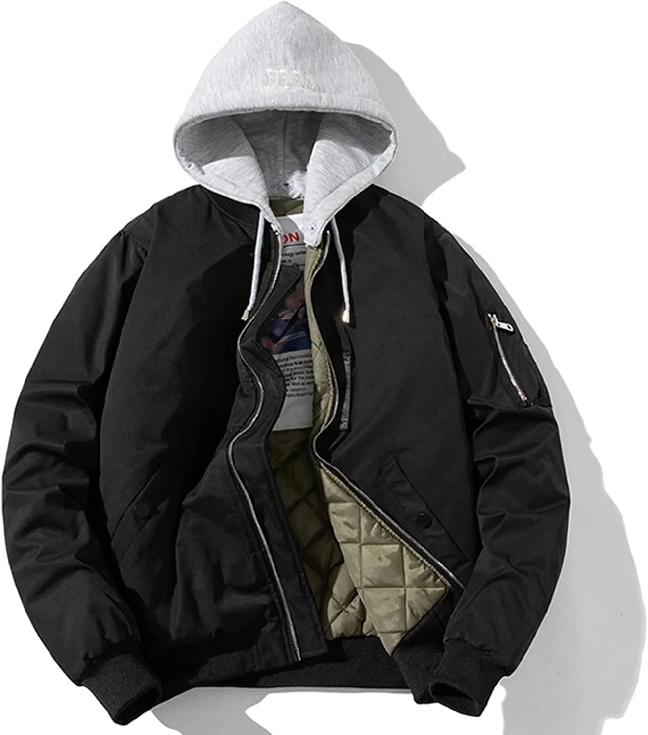 Mens Hooded Puffer Jacket Winter Plus Size Down Coat Outwear Thick Warm Padded Snow Coat Parkas Outdoor Puffy Jacket
