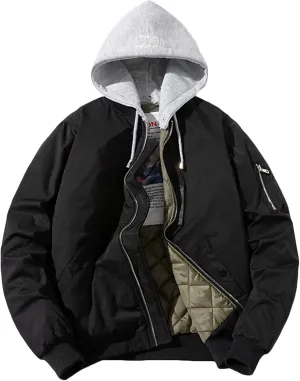 Mens Hooded Puffer Jacket Winter Plus Size Down Coat Outwear Thick Warm Padded Snow Coat Parkas Outdoor Puffy Jacket