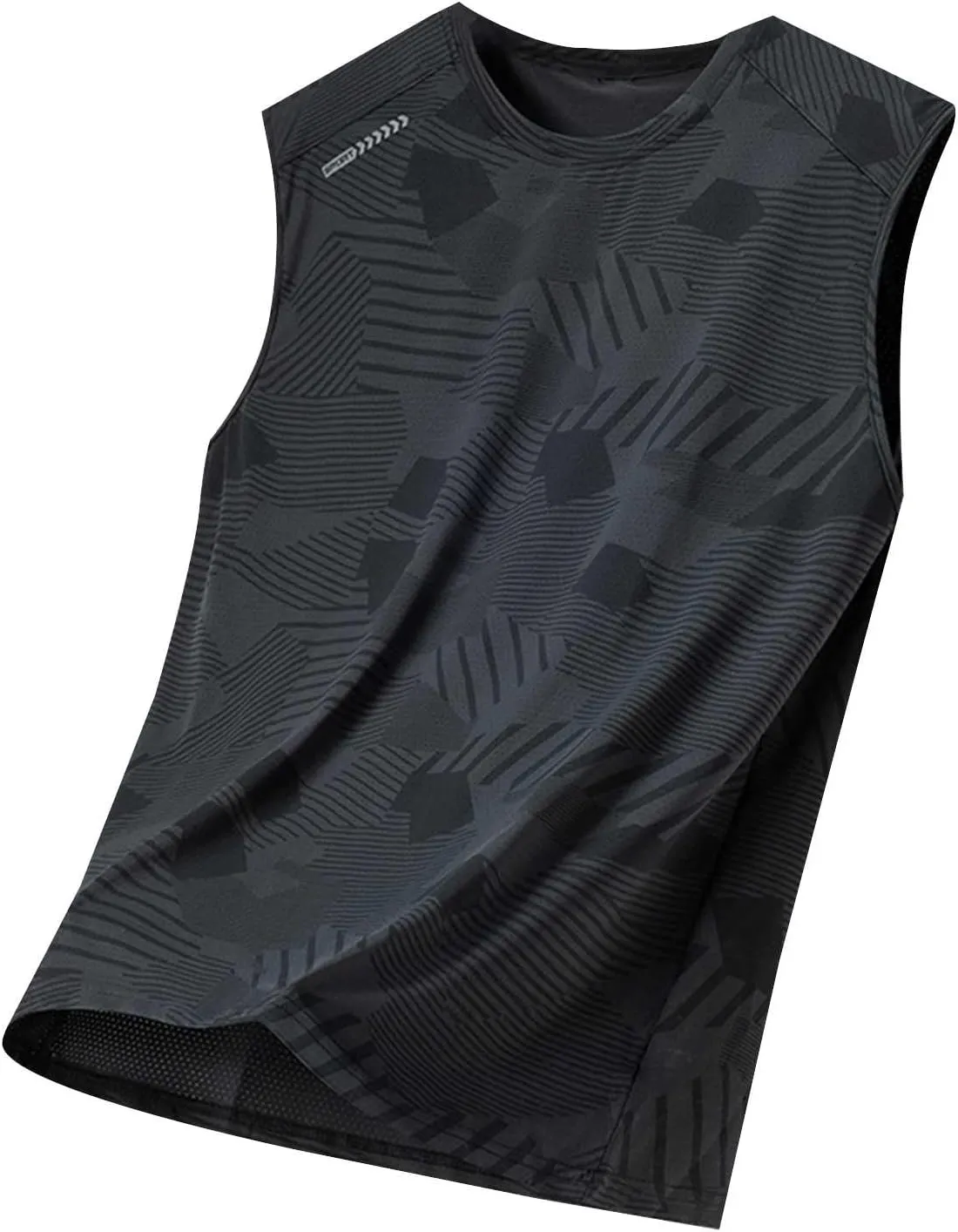 Men's Ice Silk Tank Tops Summer Crew Neck Sleeveless Workout Vest Shirt Quick Dry Bodybuilding Gym Muscle Cut Shirts