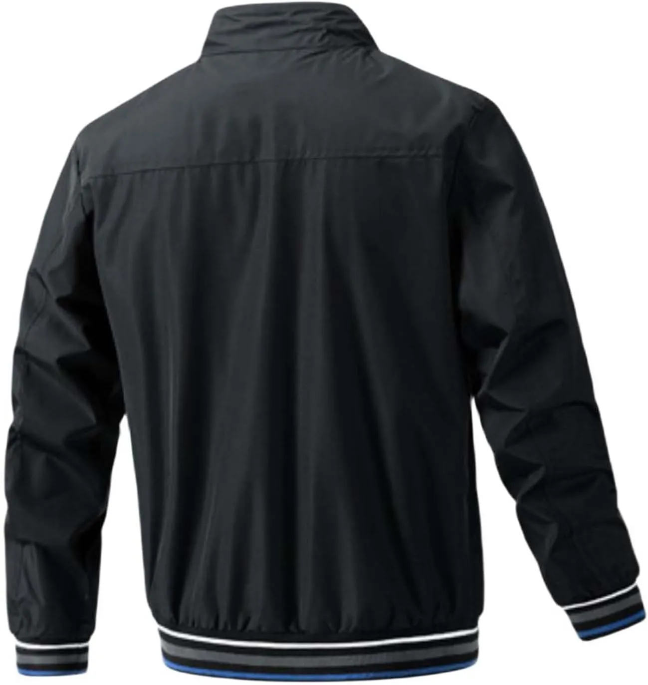 Mens Lightweight Casual Windbreaker Bomber Jacket with Pockets, Water Resistant Breathable Full Zip Thin Jacket