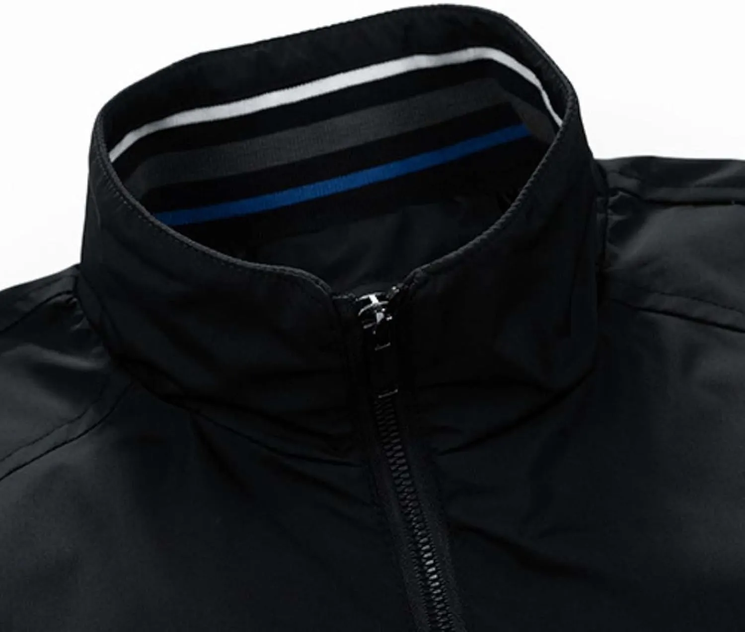 Mens Lightweight Casual Windbreaker Bomber Jacket with Pockets, Water Resistant Breathable Full Zip Thin Jacket