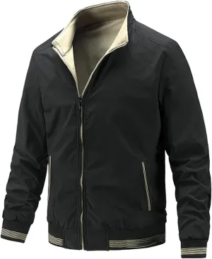 Mens Lightweight Windbreaker Bomber Jacket for Golf, Casual, Work & Outdoor Spring Summer Wear