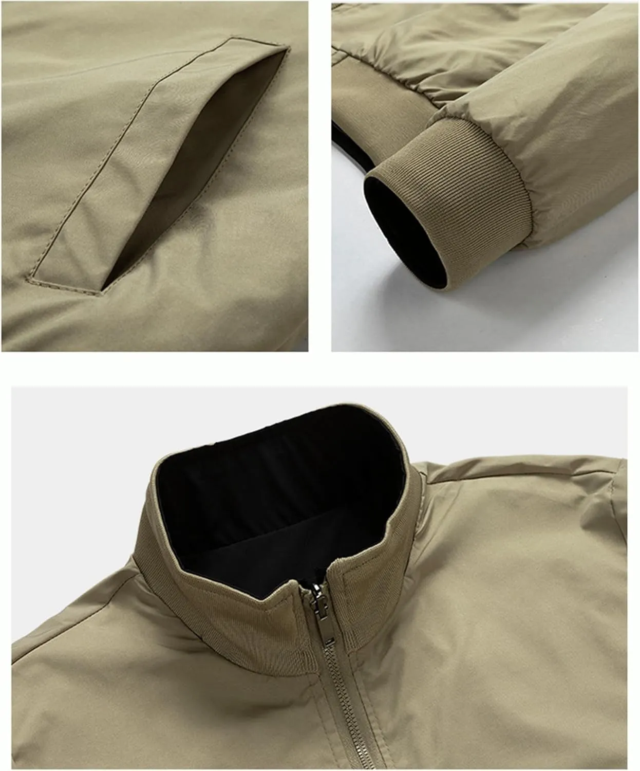 Mens Lightweight Windbreaker Bomber Jacket for Golf, Casual, Work & Outdoor Spring Summer Wear