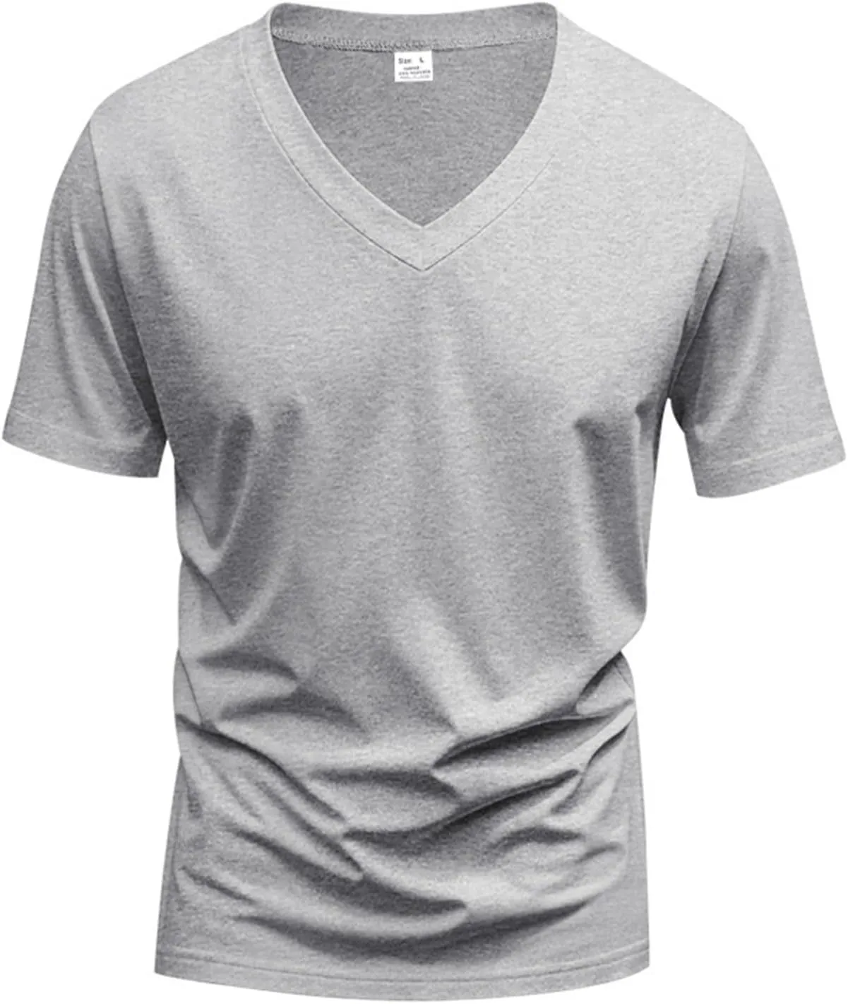 Mens Muscle Fitted T Shirts 2025 Stylish V Neck Longline Comfy Soft Shirt Stretch Short Sleeve Gym Workout Tops